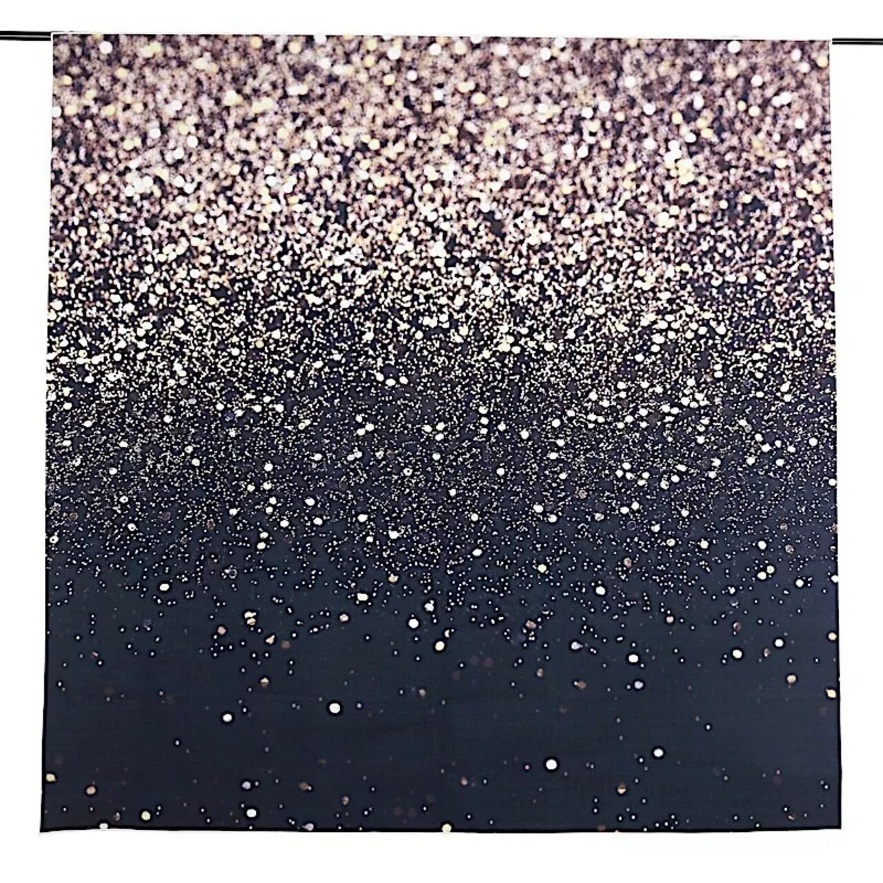 8 ft Black Gold Glitter Printed Vinyl Photo Backdrop Banner Party Decorations